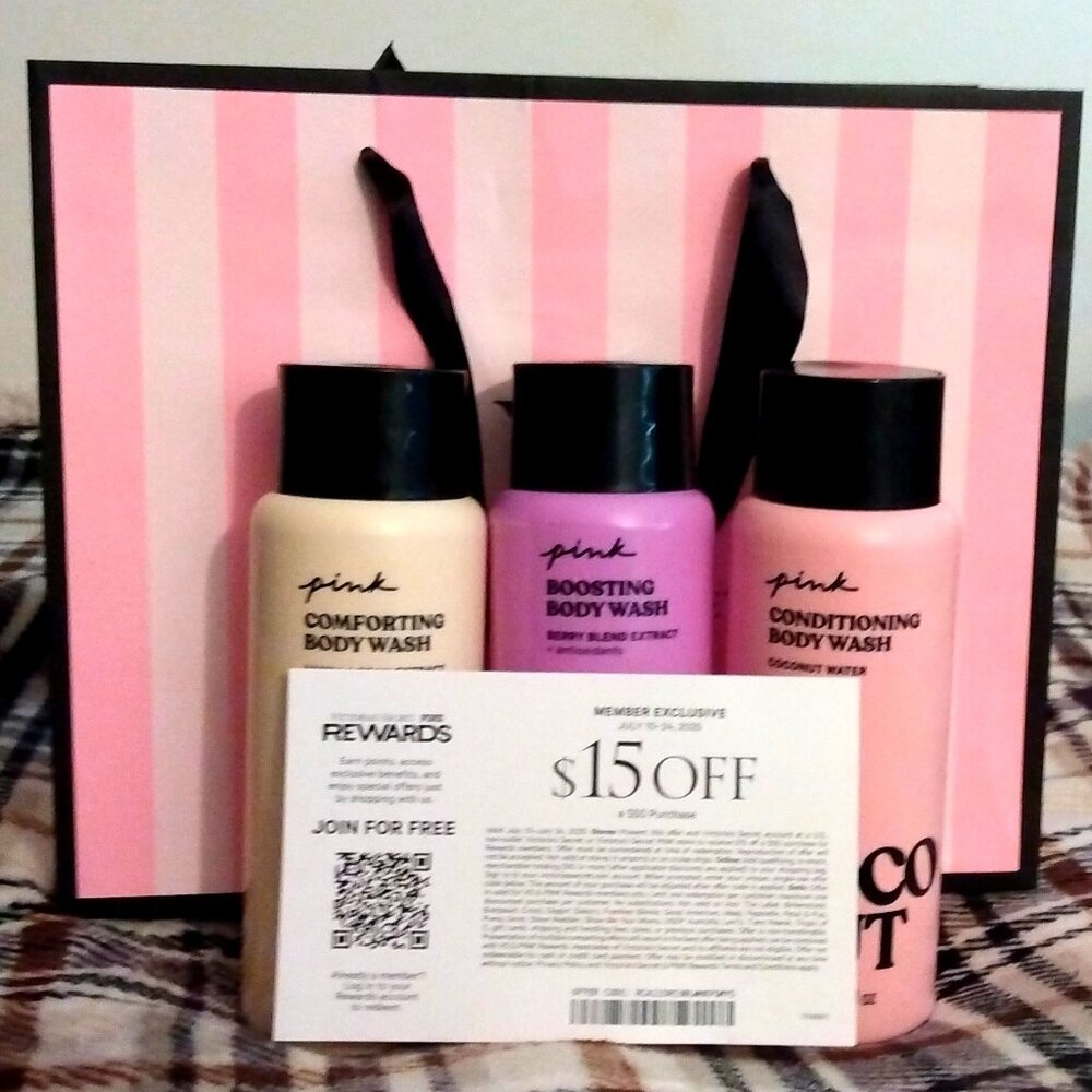 Brand New! Pink Victoria Secret Conditioning Body Wash x 3